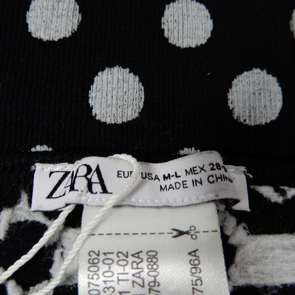 ZARA Polka Dot Strapless BODYSUIT Size M L Black White Ring Detail NEW w/ TAGS - Picture 5 of 9